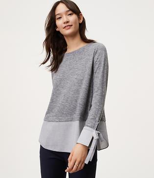 Loft Tie Cuff Two In One Top