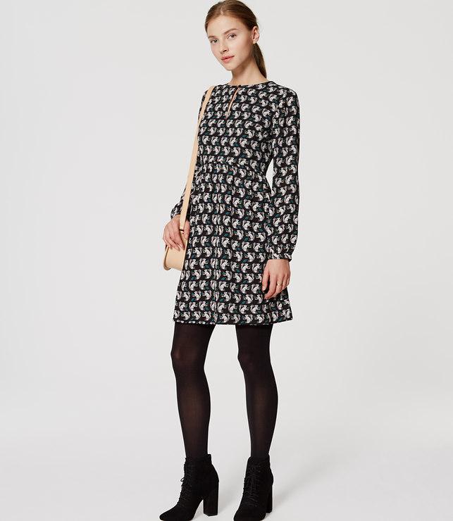 Loft Squirrel Keyhole Dress