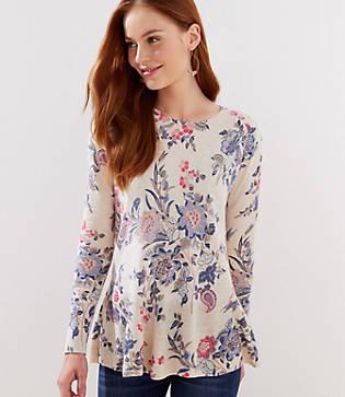 Loft Floral Peplum Sweater