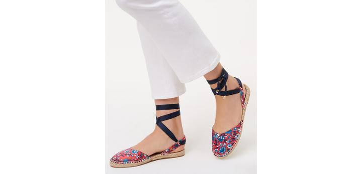 Loft Dotted Ankle Tie Espadrille Flats
