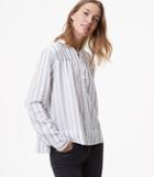 Loft Striped Henley Swing Shirt
