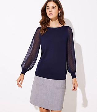 Loft Swiss Dot Sleeve Sweater