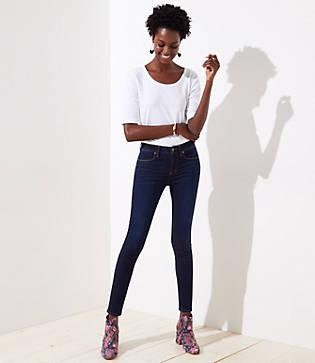 Loft Denim Leggings In Vivid Dark Indigo Wash