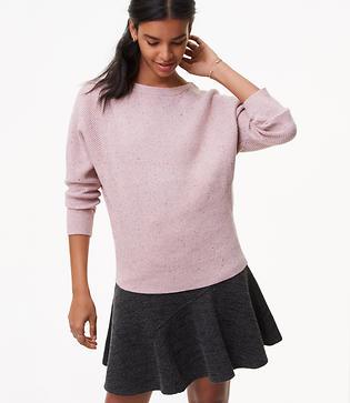 Loft Flecked Ribbed Dolman Sweater