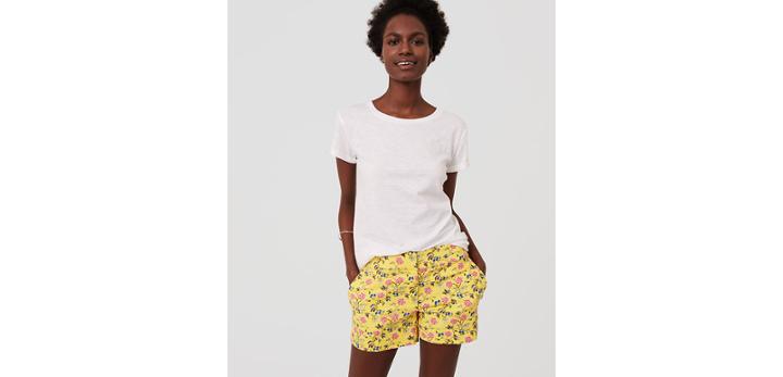 Loft Floral Riviera Shorts With 4 Inseam