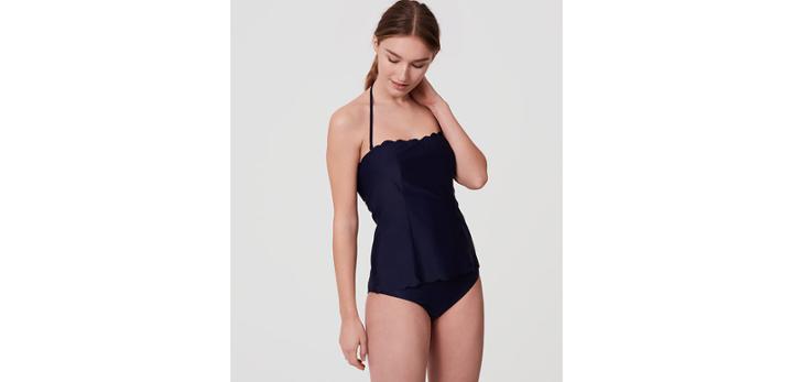 Loft Beach Scalloped Halter Tankini Top