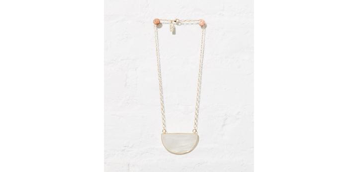 Loft Elizabeth Stone Rainbow Moonstone Half Moon Necklace