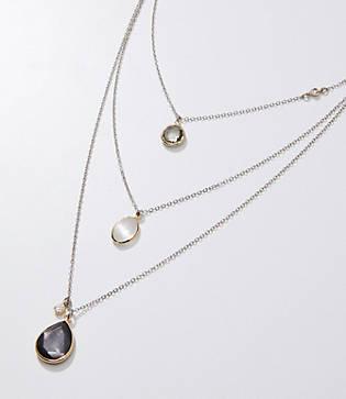 Loft Triple Layered Stone Pendant Necklace