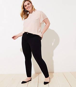 Loft Plus Modern Soft Skinny Jeans In Black