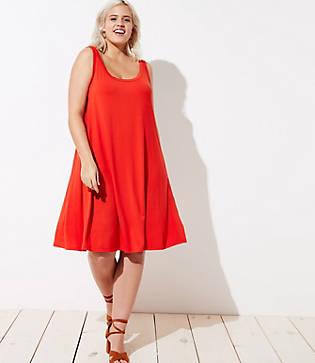 Loft Plus Split Strap Sleeveless Swing Dress