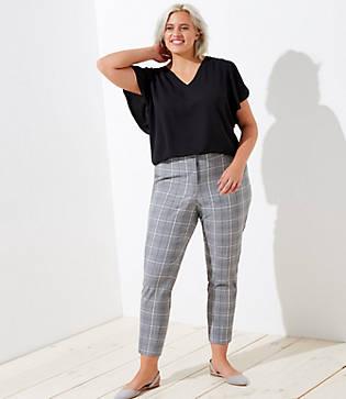 Loft Plus Slim Pencil Pants In Plaid