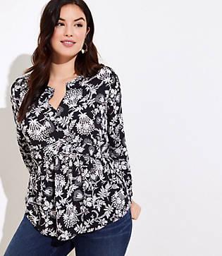 Loft Plus Garden Peplum Blouse