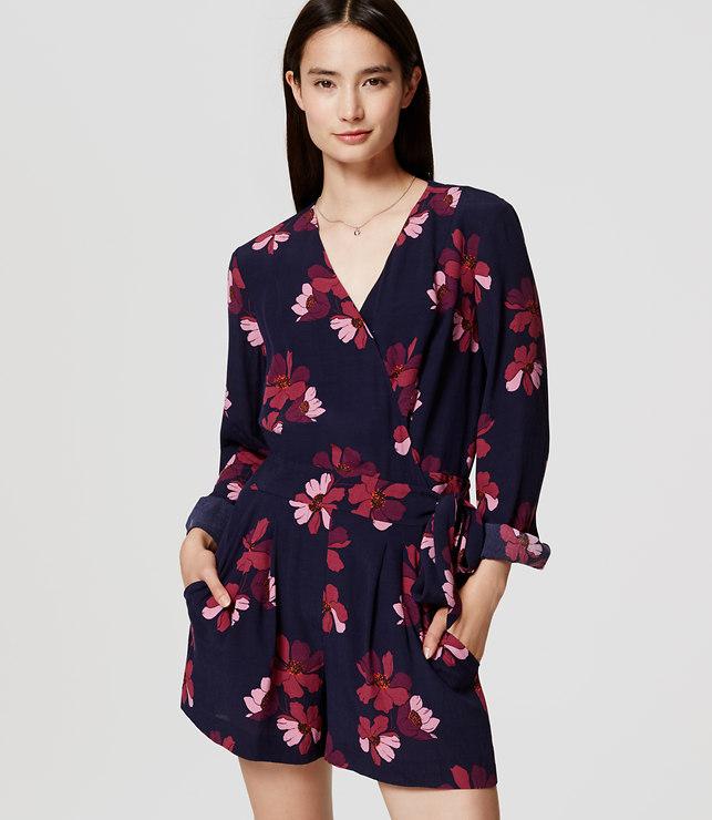 Loft Floral Wrap Romper