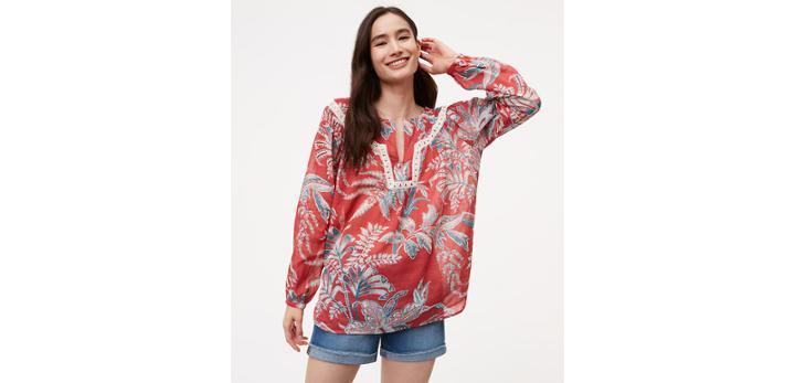 Loft Iris Lacy Peasant Blouse