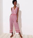 Loft Beach Border Wrap Cutout Back Jumpsuit