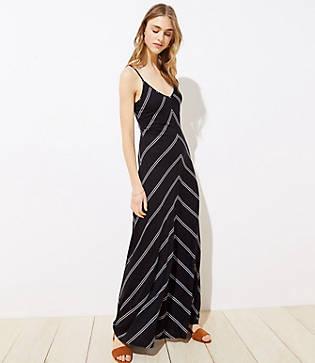 Loft Chevron Strappy Maxi Dress