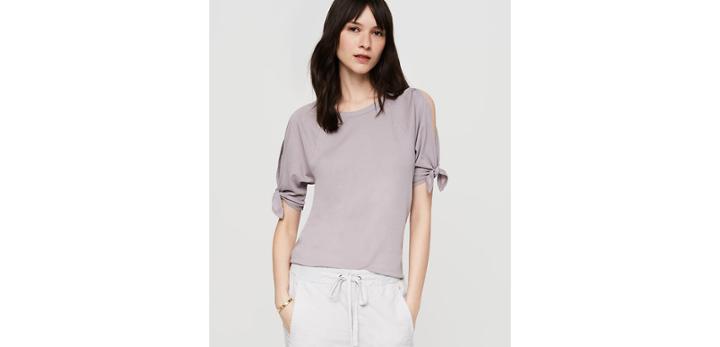 Loft Lou & Grey Softserve Cotton Tie Sleeve Tee