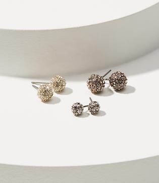 Loft Pave Ball Stud Earring Set