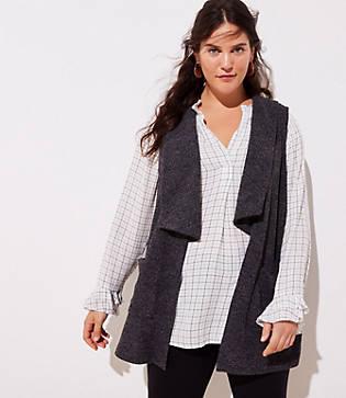 Loft Plus Shawl Pocket Sweater Vest
