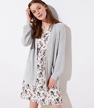 Loft Blouson Pocket Open Cardigan