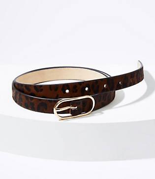 Loft Leopard Print Oval Buckle Belt