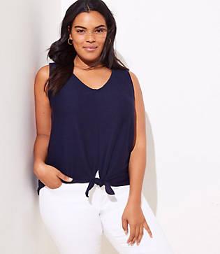 Loft Plus Tie Hem Tank