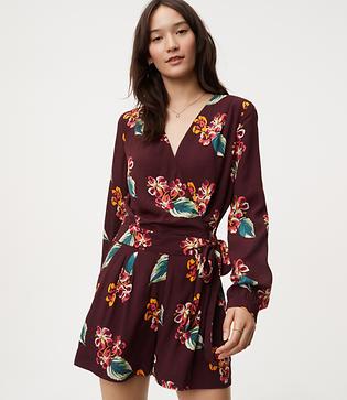 Loft Autumn Luau Wrap Romper