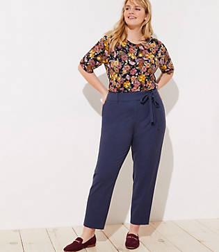 Loft Plus Slim Tie Waist Pencil Pants In Marisa Fit