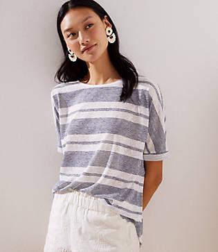 Loft Striped Dolman Linen Tee