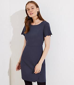 Loft Scalloped Wrap Dress