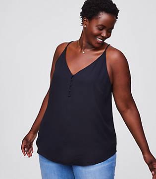 Loft Plus Covered Button Strappy Cami
