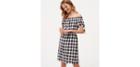 Loft Gingham Tie Off The Shoulder Dress