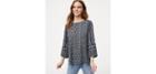 Loft Printed Knit Woven Blouse