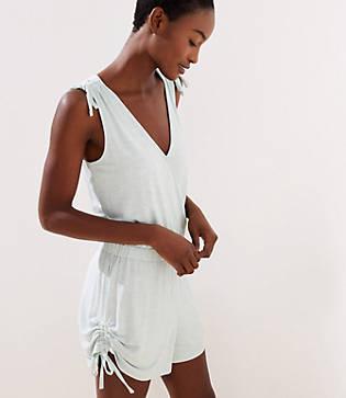 Loft Beach Gathered Wrap Romper