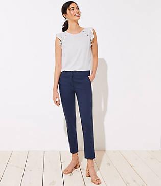 Loft Skinny Back Slit Ankle Pants In Marisa Fit