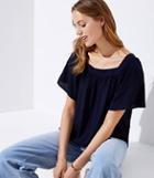 Loft Dotted Fluid Square Neck Top