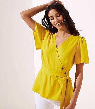 Loft Button Wrap Blouse