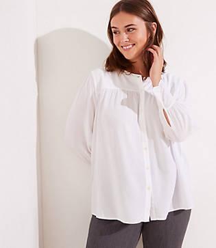 Loft Plus Eyelet Cuff Blouse