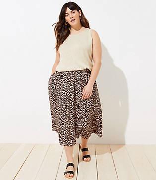 Loft Animal Spotting Fluid Maxi Skirt