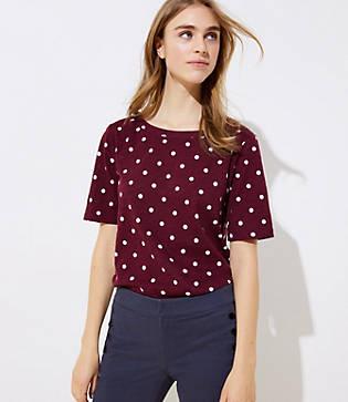 Loft Dotted Vintage Soft Shirttail Tee