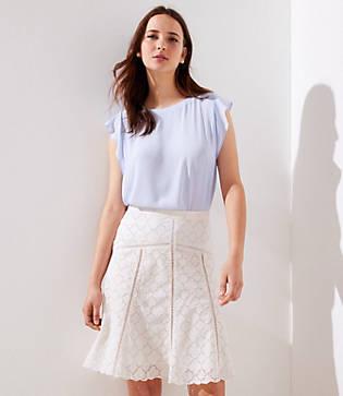 Loft Ladder Stitch Eyelet Skirt