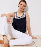 Loft Vine Embroidered Square Neck Tank