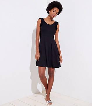 Loft Ruffle Strap Flare Dress