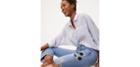 Loft Floral Embroidered Vintage Straight Jeans In Classic Light Indigo Wash