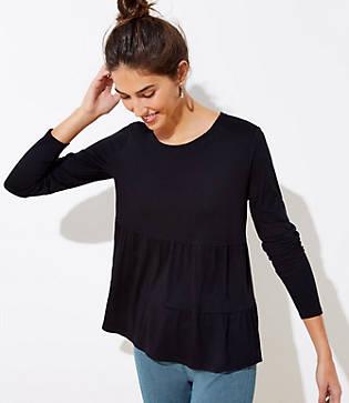 Loft Tiered Long Sleeve Tee