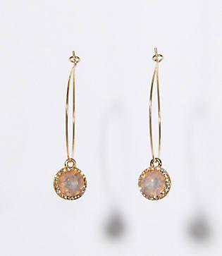 Loft Pave Stone Hoop Earrings