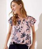 Loft Vine Flutter Split Neck Shell