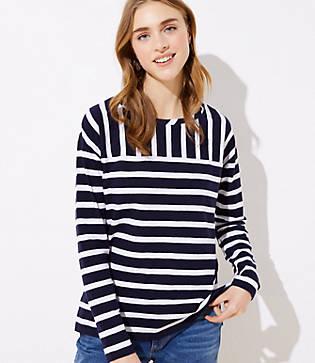 Loft Mixed Stripe Dolman Tee