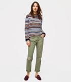 Loft Destructed Boyfriend Jeans In Olive Tint