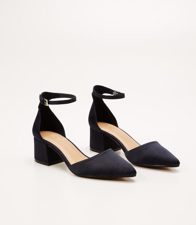 Loft Satin Ankle Strap Heels